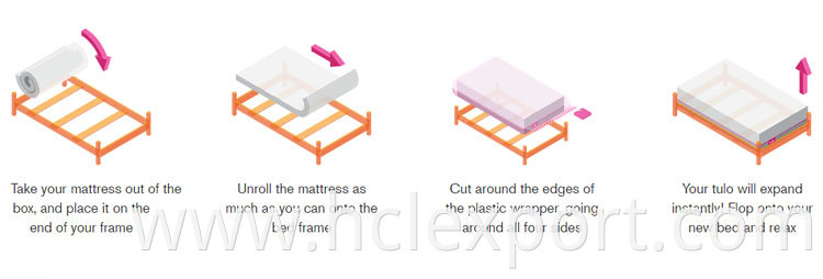 mattress factory wholesale High sleep quality roll up pocket spring mattress comfort zone mattress